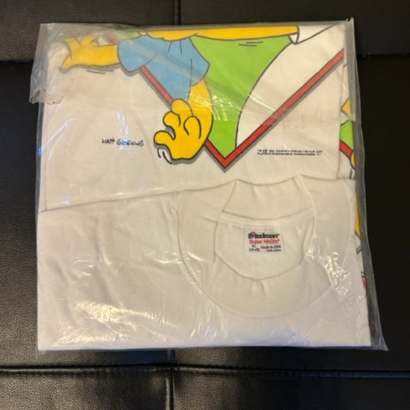 1990's vintage The Simpson "Why you little...!" Bart & Homer T-shirt XL New!!! - Picture 2 of 6
